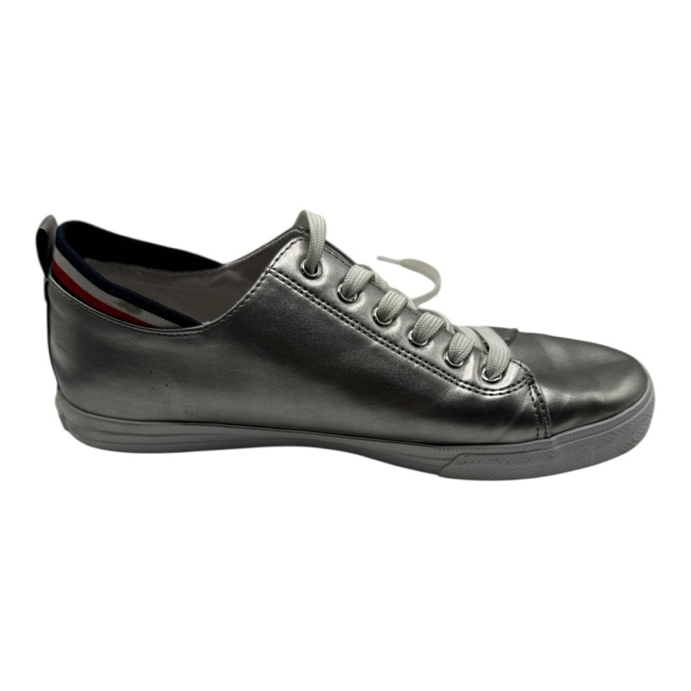 Tommy Hilfiger Silver Sneakers Size 9M Red, White, Blue Accent - Picture 5 of 13